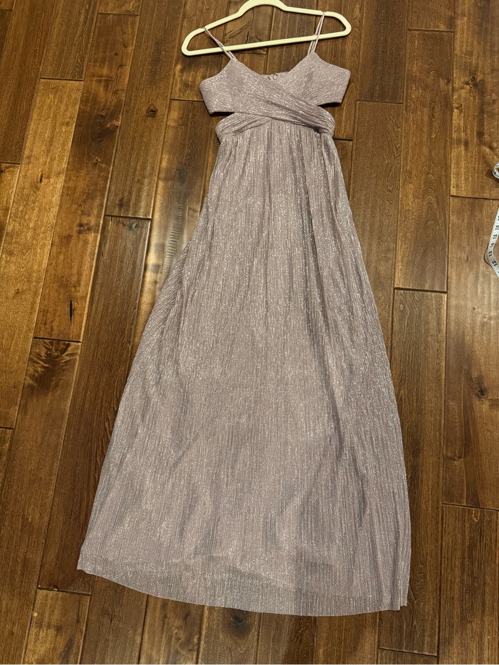 INTERMIX Tina Lurex Cut-Out Pink Metallic Clover Gown Dress Size 0